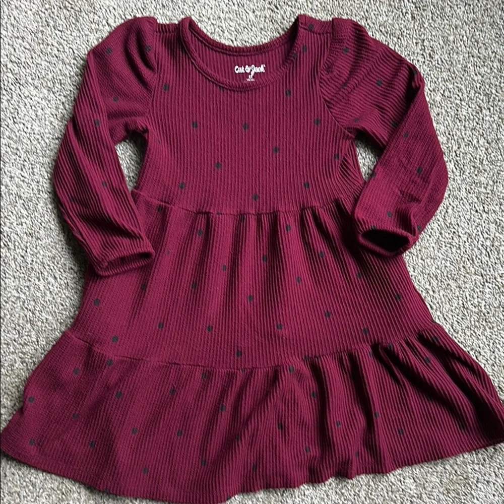Cat‎ & Jack Maroon Dotted Casual Dress